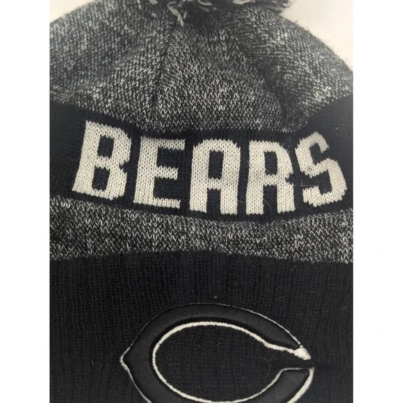 Chicago Bears New Era Knitβ Beanie Hat Blue Orange Pom Pom NFL - Picture 4 of 6